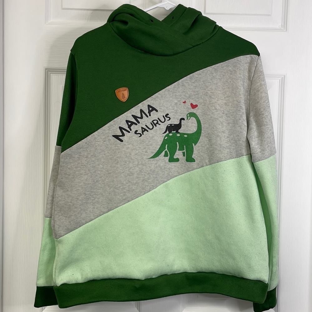 Wanakome Cowl neck light weight sweatshirt Mama Saurus Hoodie XL